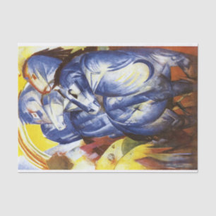 The Tower of Blue Horses by Franz Marc Tissue Paper