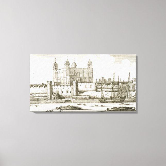 The Tower of London, 1647 (engraving) Canvas Print (Front)