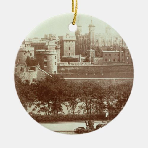 The Tower of London sepia photo Ceramic Ornament