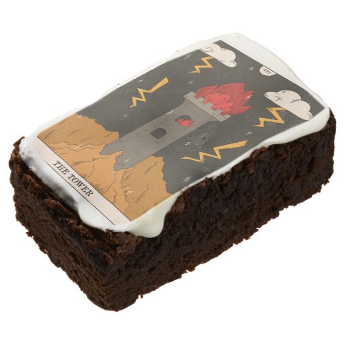 The Tower tarot card modern Major Arcana chocolate Brownie