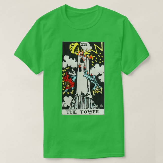 The Tower Tarot Card TAROT trending T-Shirt (Design Front)