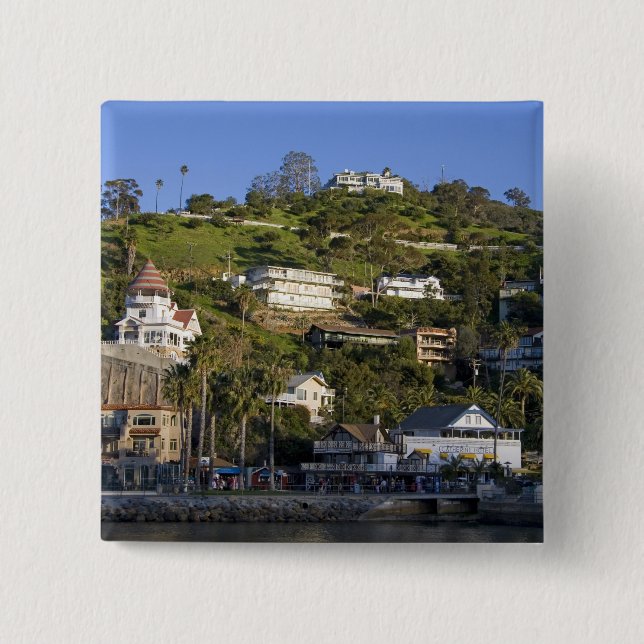 The town of Avalon on Catalina Island, Pinback Button (Front)