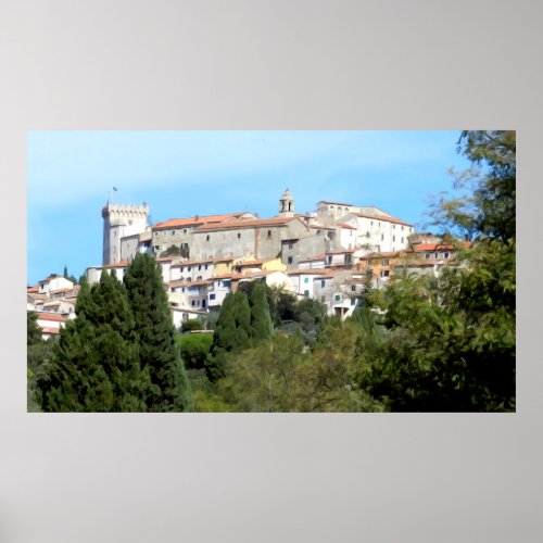 The town of Rosignano Marittimo Tuscan coast pai Poster