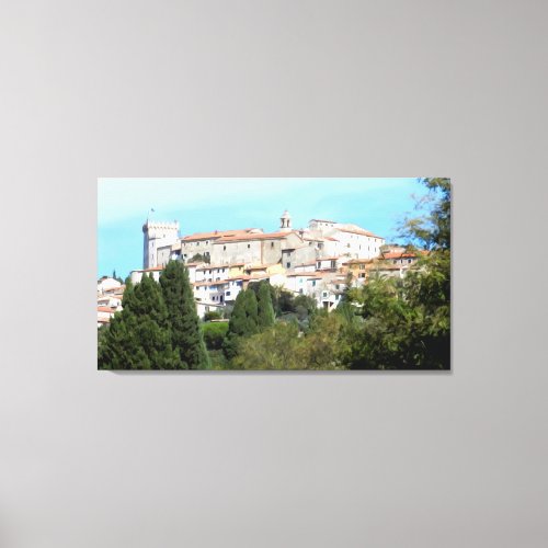 The town of Rosignano Marittimo Tuscany painting Canvas Print