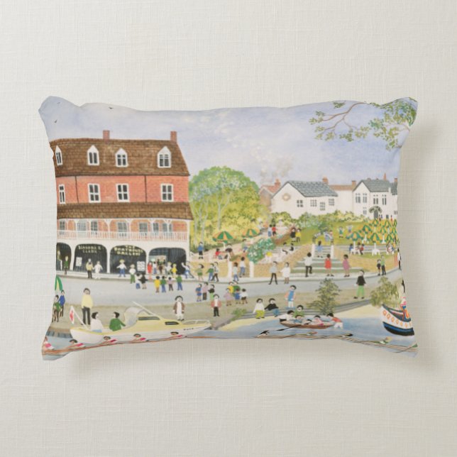 The Towpath Walton-on-Thames Decorative Pillow (Front)