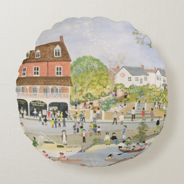 The Towpath Walton-on-Thames Round Pillow (Front)
