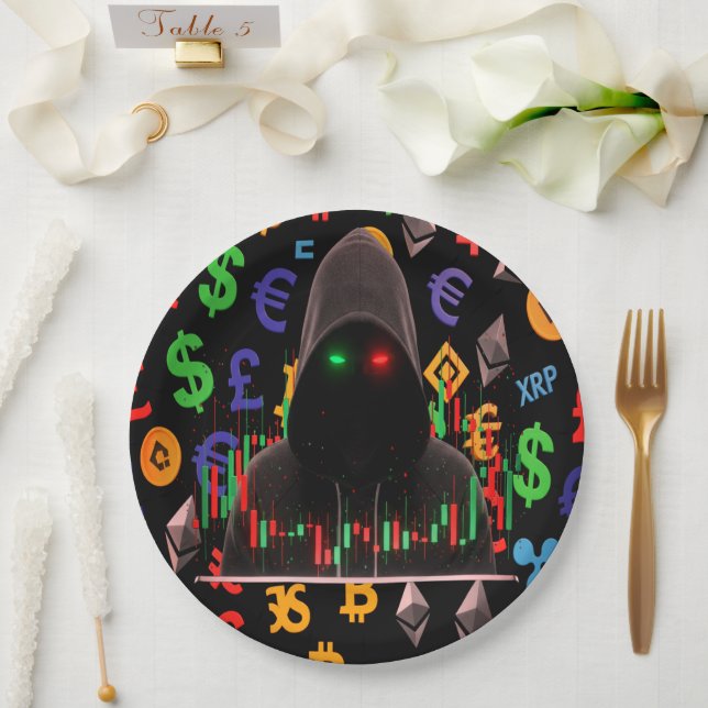 The Trader Dream Collection Candlestick Charts Paper Plates (Wedding)
