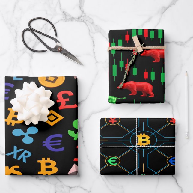The Trader Dream Collection Candlestick Charts  Wrapping Paper Sheets (Front)