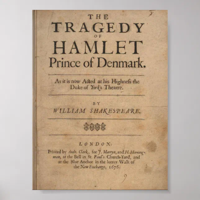 The Tragedy of Hamlet Poster | Zazzle
