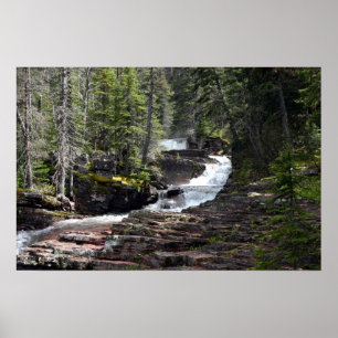 The trail to Virginia Falls, Glacier Park MT. Poster