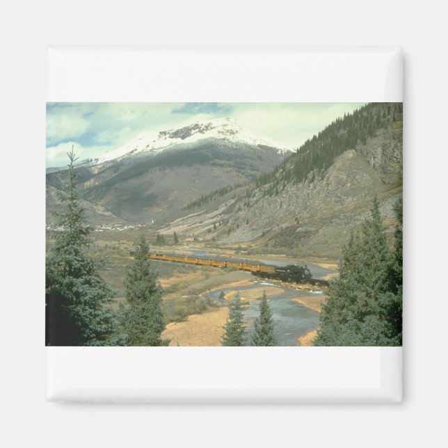 The train is crossing the Animas River after leavi Magnet (Front)