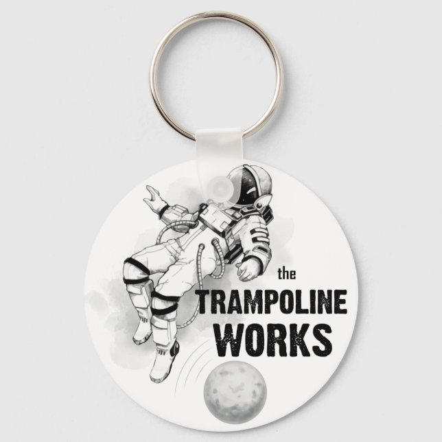 The Trampoline Works Black-and-white Astronaut Keychain (Front)