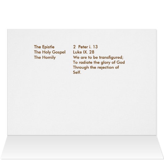 The Transfiguration of our Lord Jesus Christ (Inside Horizontal (Top))