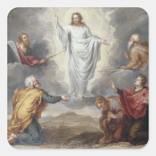 The Transfiguration (oil on copper) Square Sticker (Front)