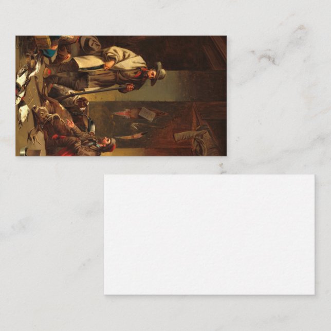 The Trapper's Cabin, 1858 by John Mix Stanley Business Card (Front/Back)