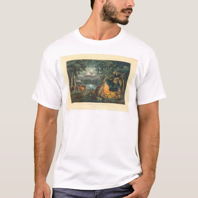 The Trapper's Camp-fire 1866 (1779A) T-Shirt (Front)