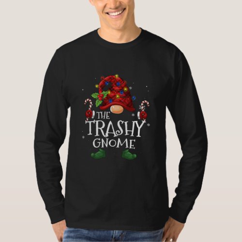 The trashy Gnome Buffalo Plaid Christmas Tree T_Shirt