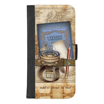 The Traveler Personalized Iphone 8/7 Plus Wallet Case by LaBoutiqueEclectique at Zazzle