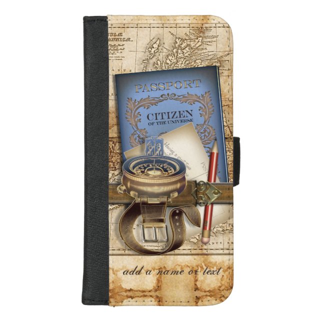The Traveler Personalized iPhone Wallet Case (Front)