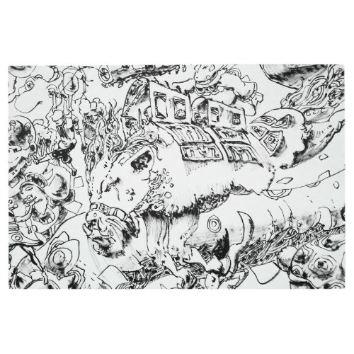 The Traveling Boar Traditional Brush Drawing Metal Print