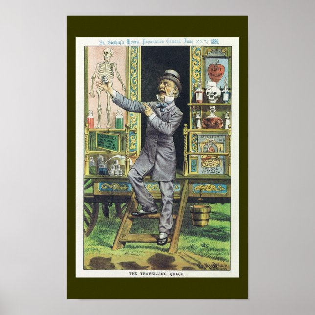"The Traveling Quack" Snake Oil Salesman Poster (Front)