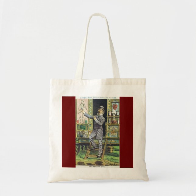 "The Traveling Quack" Snake Oil Salesman Tote Bag (Front)