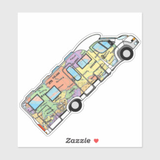 The Traveling RV motorhome world map Sticker