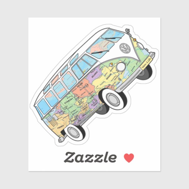 The Traveling Vanlife Kombi Sticker (Sheet)