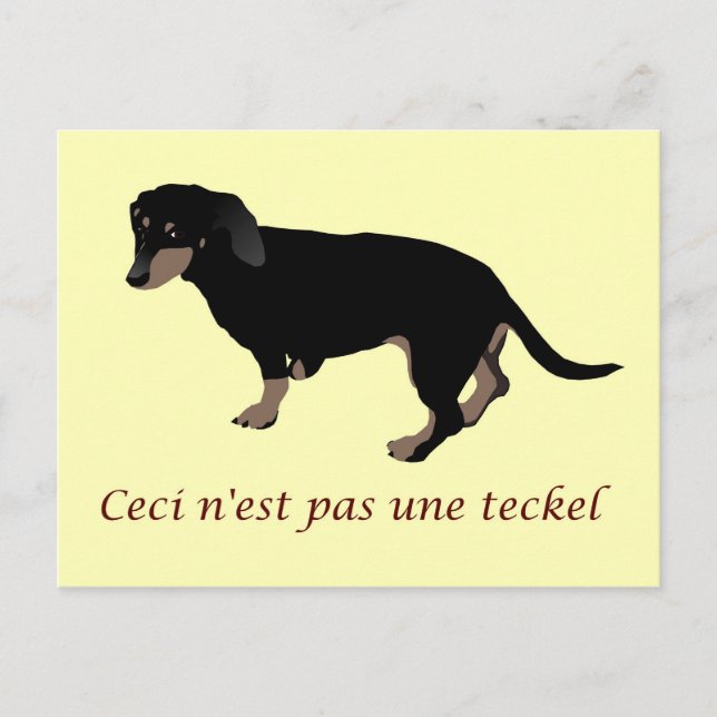The Treachery of Doggy Images Postcard (Front)