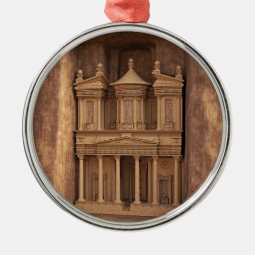 The Treasury of Petra Jordan Metal Ornament