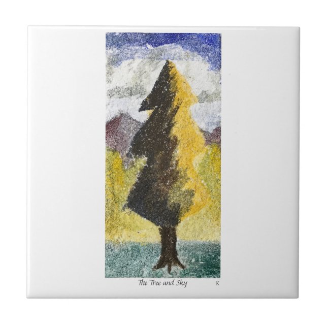 The Tree and Sky Ceramic Tile (Front)