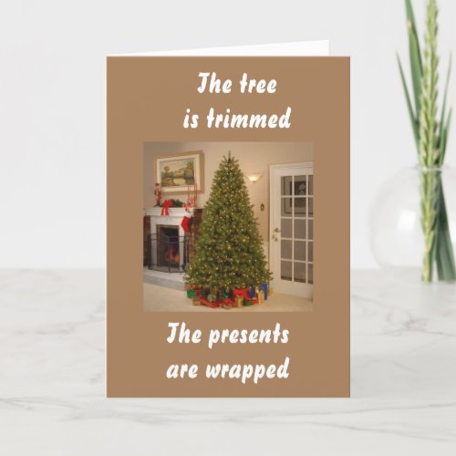 THE TREE IS TRIMMED_READY TO CELEBRATE CHRISTMAS HOLIDAY CARD