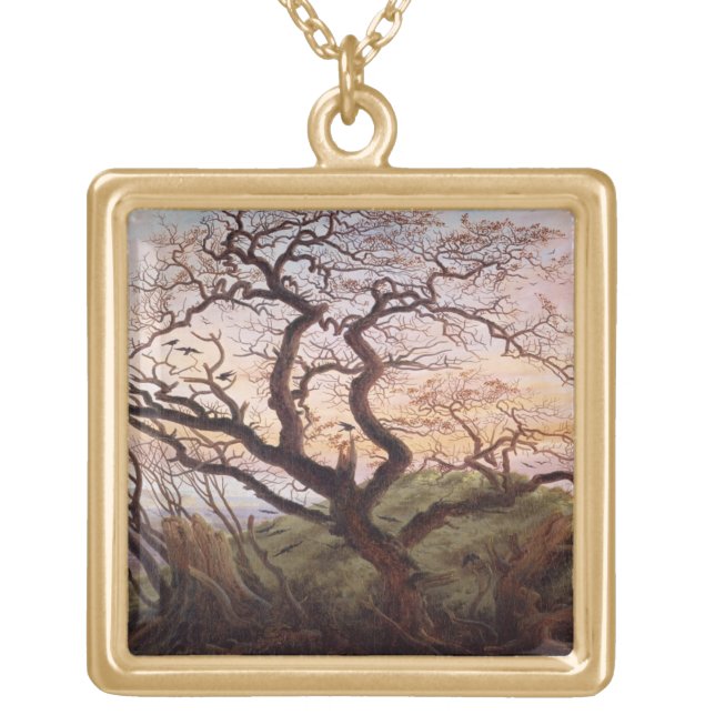 The Tree of Crows, 1822 Gold Plated Necklace (Front)