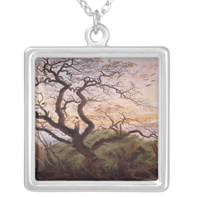 The Tree of Crows, 1822 Silver Plated Necklace (Front)