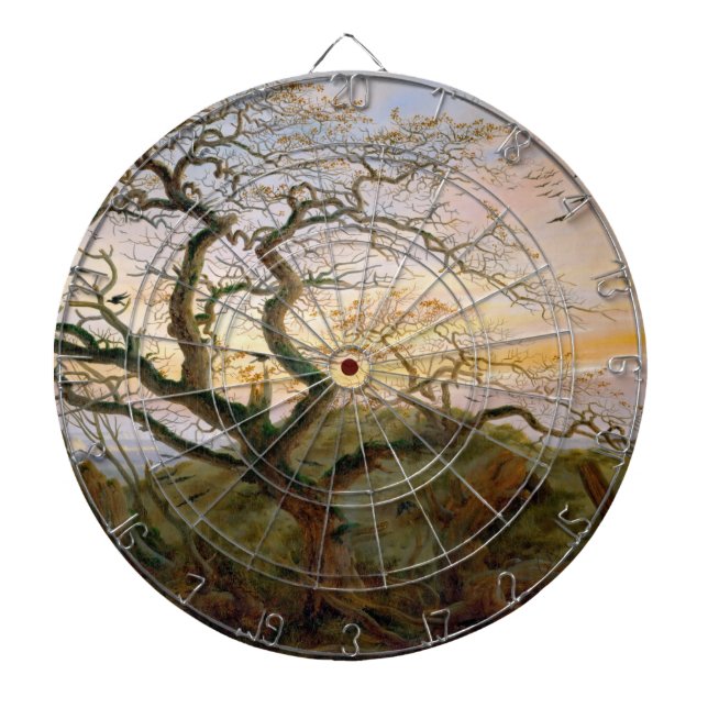 The Tree of Crows (by Caspar David Friedrich) Dart Board (Front)