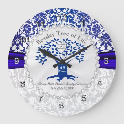 The Tree of Family Love _ 45th Anniversary Large Clock