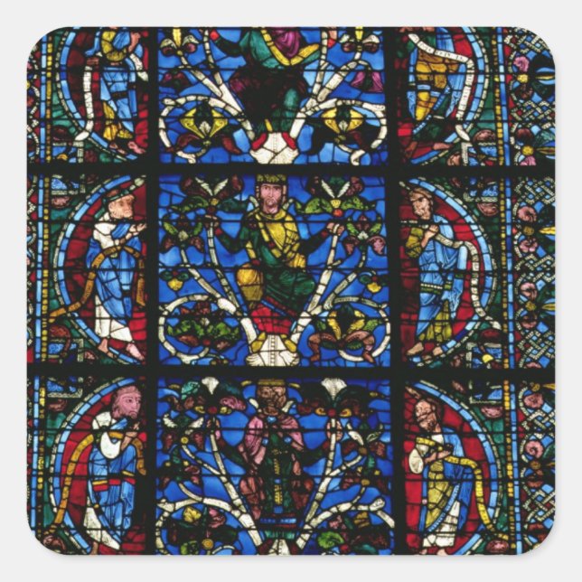 The Tree of Jesse, lancet window in the west facad Square Sticker (Front)