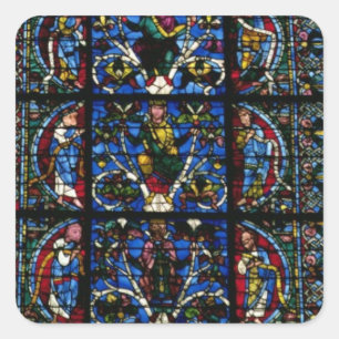 The Tree of Jesse, lancet window in the west facad Square Sticker