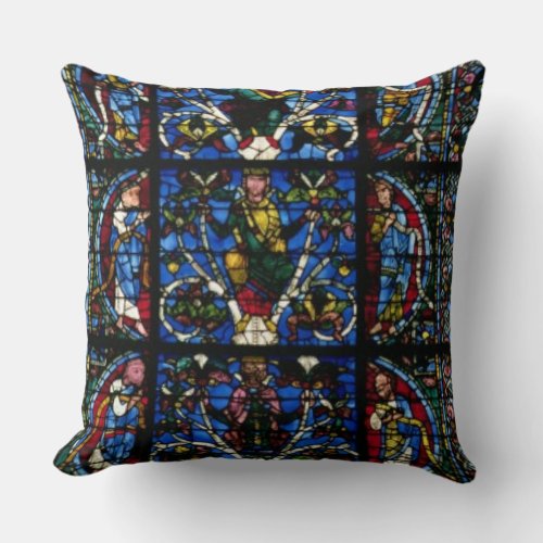 The Tree of Jesse lancet window in the west facad Throw Pillow