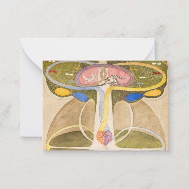 The Tree of Knowledge by Hilma af Klint Note Card (Front)