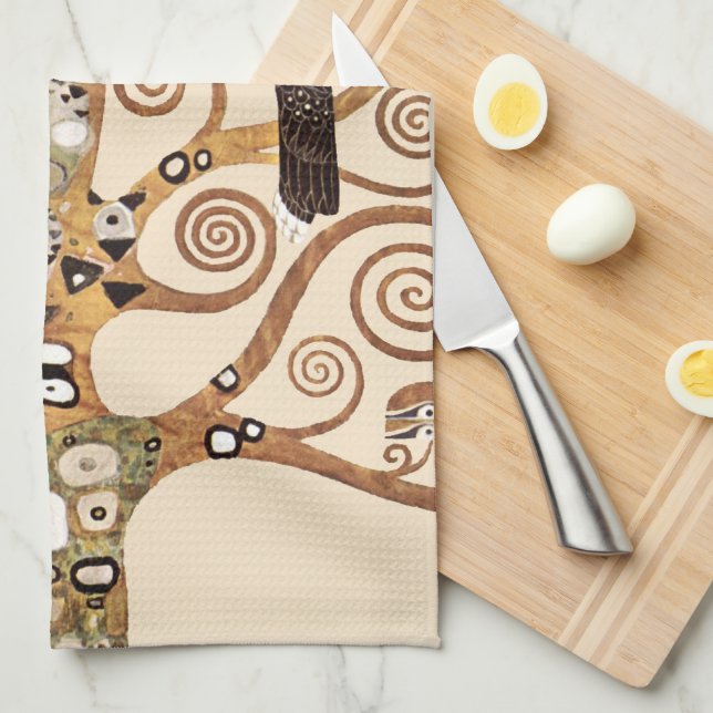 The Tree of Life Bird Gustav Klimt Kitchen Towel (Quarter Fold)