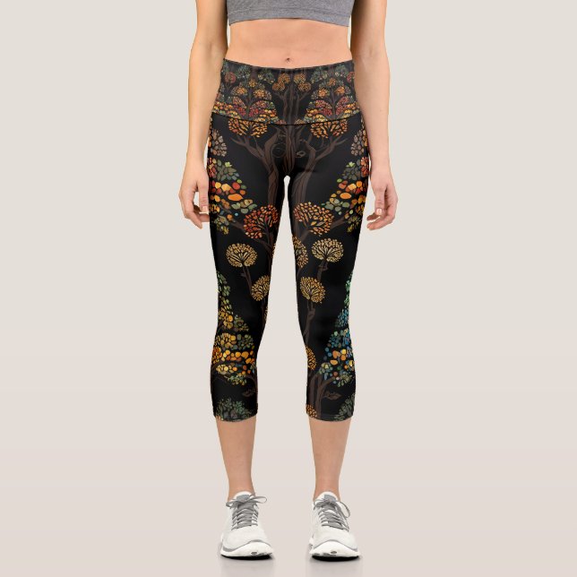 The Tree of Life Capri Leggings. Leggings (Front)