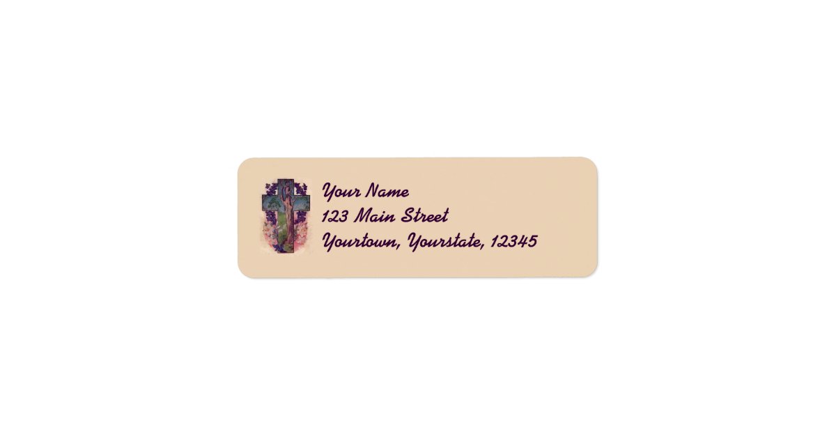 The tree of life cross christian address labels zazzle