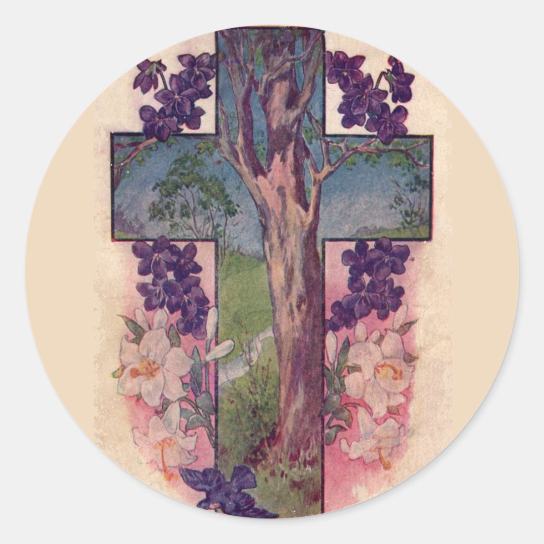 The Tree Of Life Cross Christian Easter Stickers Zazzle
