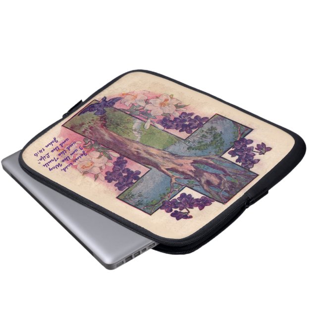 The Tree of Life Cross Christian Laptop Sleeve (Front Bottom)