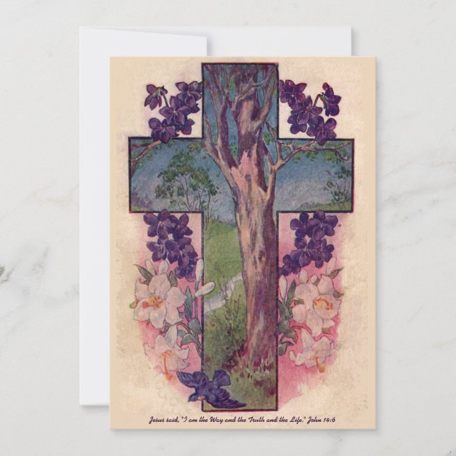 The Tree Of Life Cross Easter Invitation (Front)