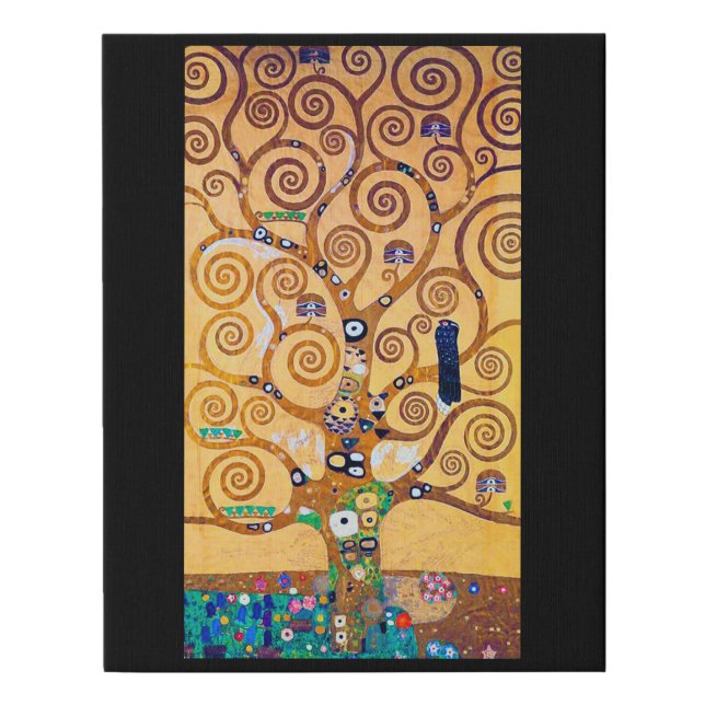 The Tree of Life (detail), Klimt Faux Canvas Print (Front)