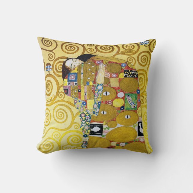 The Tree of Life (detail), Klimt Throw Pillow (Front)