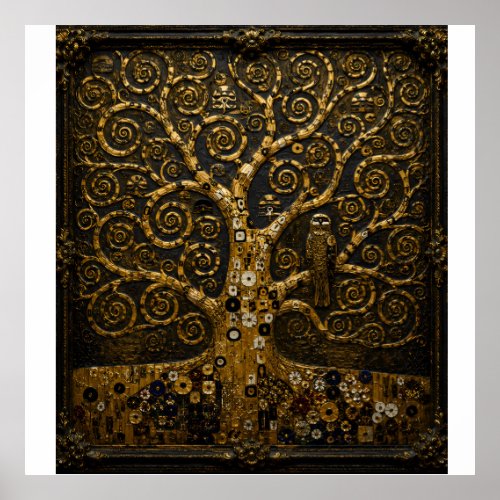 The Tree of Life Framed Relief Art | Golden Owl Ed Poster