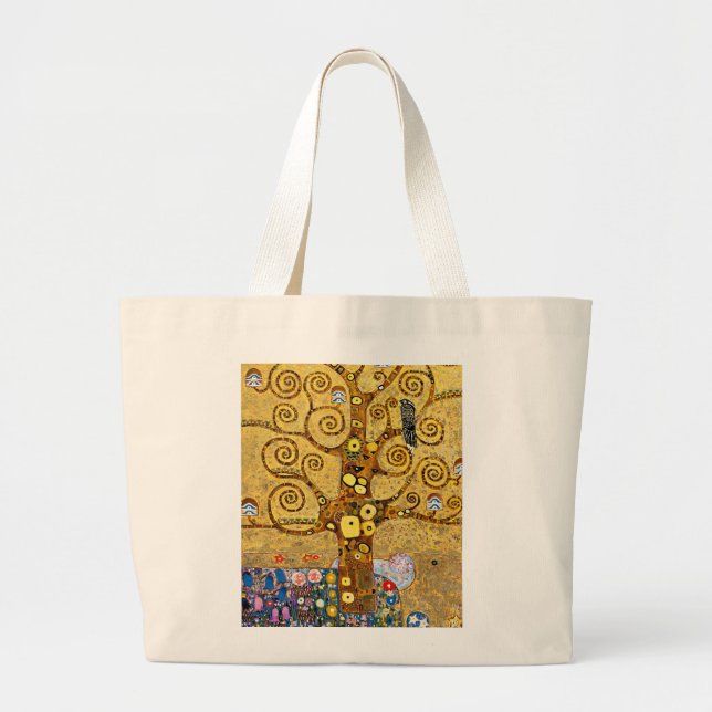 "The Tree of Life", Gustav Klimt Large Tote Bag (Front)